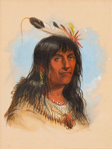 Big Bowl, a Crow Chief Black Modern Wood Framed Art Print by Miller, Alfred Jacob