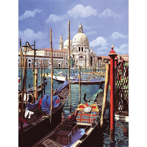 Chiesa Della Salute Black Modern Wood Framed Art Print with Double Matting by Borelli, Guido