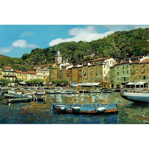 Portofino Black Modern Wood Framed Art Print with Double Matting by Borelli, Guido