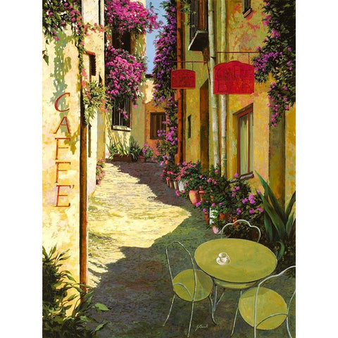 Caffe Piccolo il covo White Modern Wood Framed Art Print by Borelli, Guido