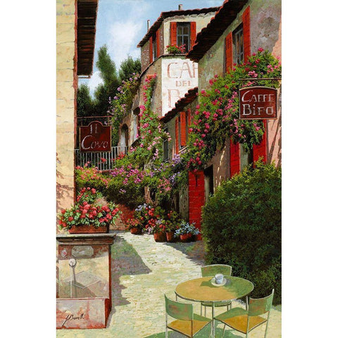 Caffe Bifo White Modern Wood Framed Art Print by Borelli, Guido