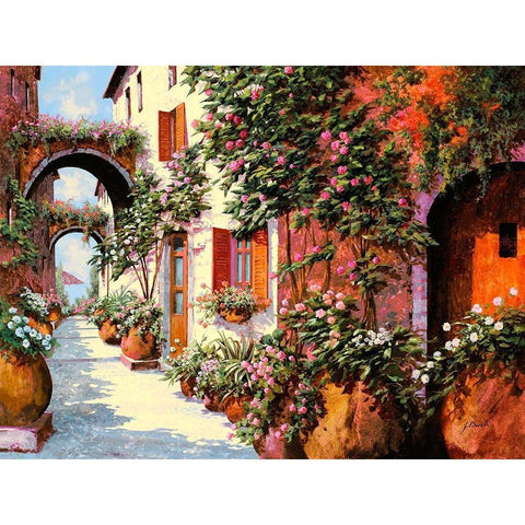 Porta Rossa e Archi Gold Ornate Wood Framed Art Print with Double Matting by Borelli, Guido