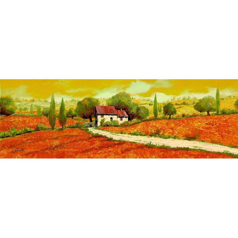 Rosso Papavero White Modern Wood Framed Art Print by Borelli, Guido