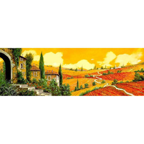 Terra Di Siena Black Modern Wood Framed Art Print with Double Matting by Borelli, Guido