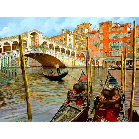 Rialto DallAltro Lato Black Modern Wood Framed Art Print with Double Matting by Borelli, Guido