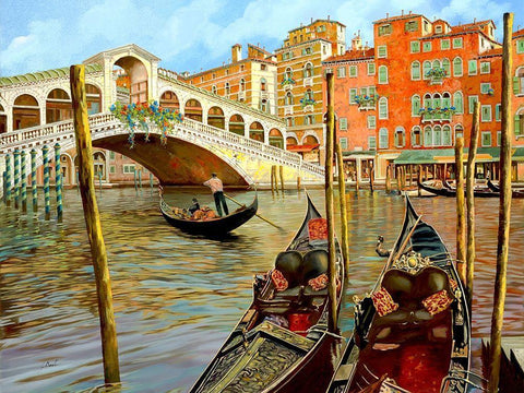 Rialto DallAltro Lato Black Ornate Wood Framed Art Print with Double Matting by Borelli, Guido