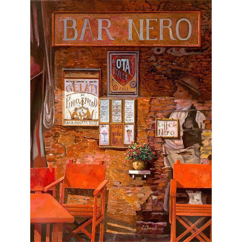 caffe nero Black Modern Wood Framed Art Print with Double Matting by Borelli, Guido