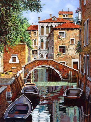 riflessi di venezia White Modern Wood Framed Art Print with Double Matting by Borelli, Guido