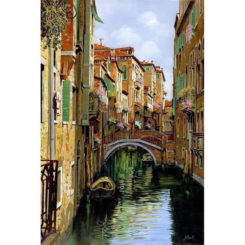 I ponti di venezia Black Modern Wood Framed Art Print with Double Matting by Borelli, Guido