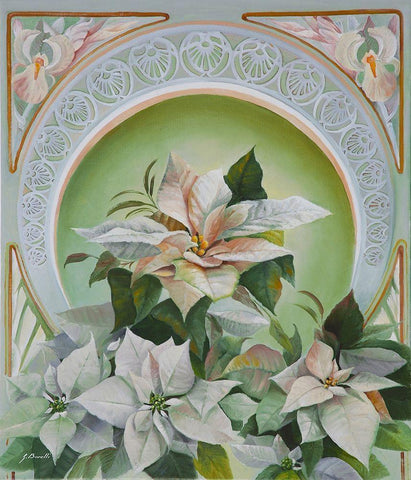 La Stella di Natale White Modern Wood Framed Art Print with Double Matting by Borelli, Guido