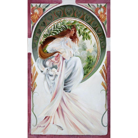 Donna Liberty White Modern Wood Framed Art Print by Borelli, Guido