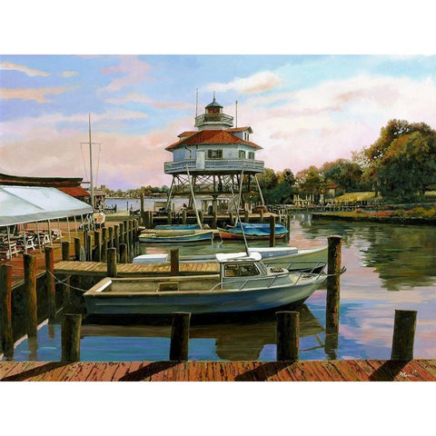 Solomons Island Gold Ornate Wood Framed Art Print with Double Matting by Borelli, Guido