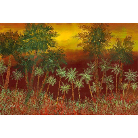 La Jungla Rossa Black Modern Wood Framed Art Print with Double Matting by Borelli, Guido