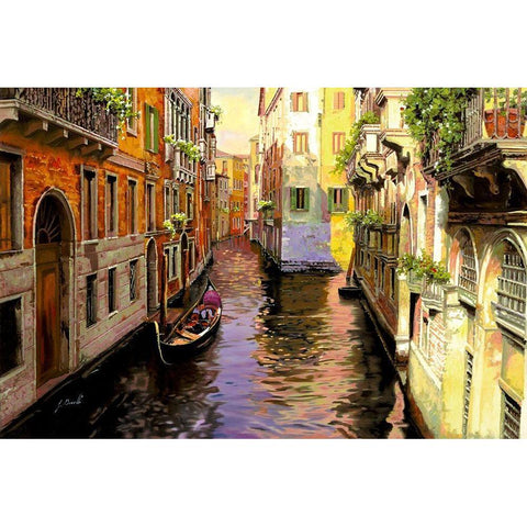 Venezia chiara Gold Ornate Wood Framed Art Print with Double Matting by Borelli, Guido