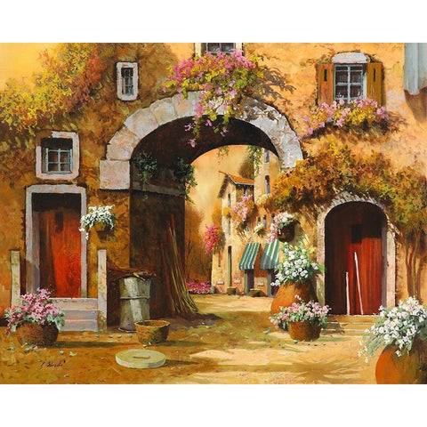 Arco Arancio Gold Ornate Wood Framed Art Print with Double Matting by Borelli, Guido