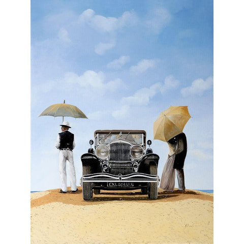 Kisses in the Desert Black Modern Wood Framed Art Print with Double Matting by Borelli, Guido