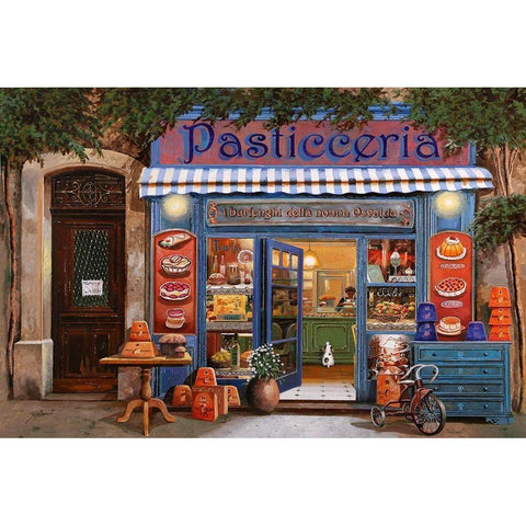 La Pasticceria  White Modern Wood Framed Art Print by Borelli, Guido