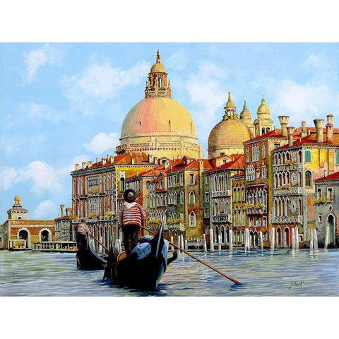 Pomeriggio a Venezia Black Modern Wood Framed Art Print with Double Matting by Borelli, Guido