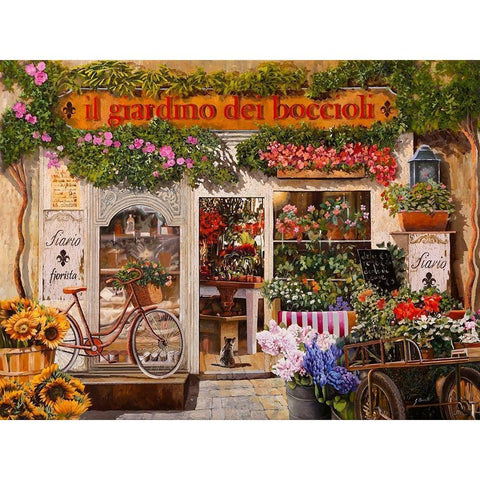 il Giardino dei boccioli Gold Ornate Wood Framed Art Print with Double Matting by Borelli, Guido