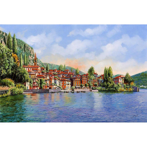 Bellagio a Colori Black Modern Wood Framed Art Print with Double Matting by Borelli, Guido