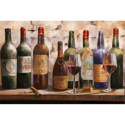 Buon Vino White Modern Wood Framed Art Print by Borelli, Guido