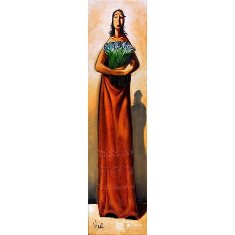 Tall Lady V White Modern Wood Framed Art Print by West, Ronald