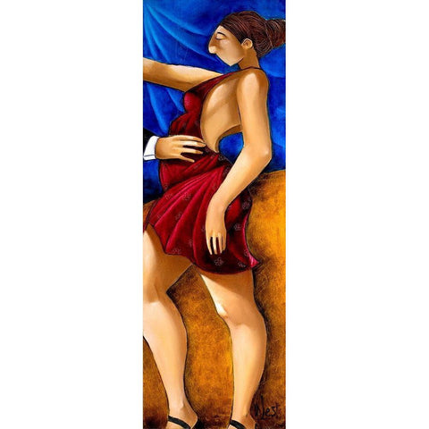 Tango I White Modern Wood Framed Art Print by West, Ronald