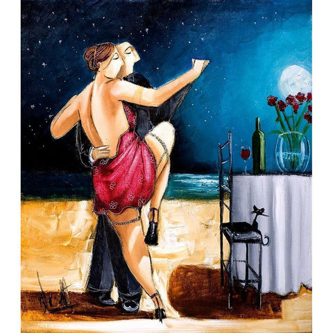 Moonlight Ballroom - V Black Modern Wood Framed Art Print by West, Ronald