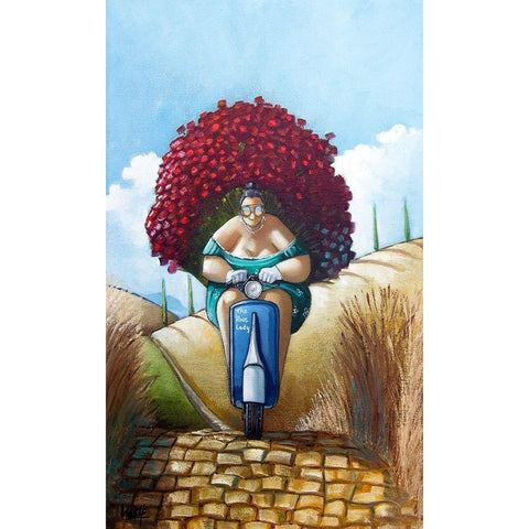 The Rose Lady White Modern Wood Framed Art Print by West, Ronald