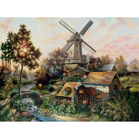 The Lights of Home Black Modern Wood Framed Art Print by Strubel, Klaus