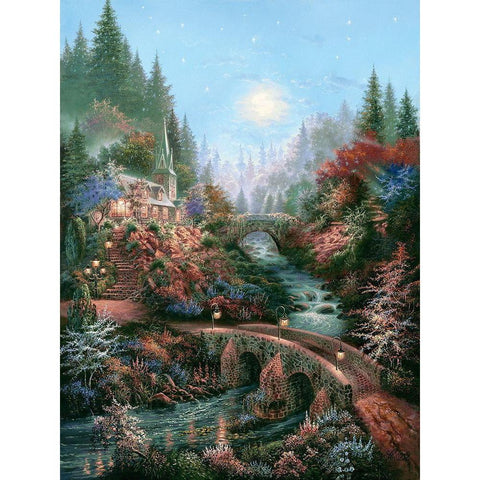 Moonlight Grace Black Modern Wood Framed Art Print with Double Matting by Strubel, Klaus