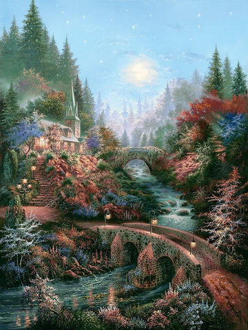 Moonlight Grace White Modern Wood Framed Art Print with Double Matting by Strubel, Klaus