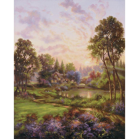 Country Reverie Black Modern Wood Framed Art Print by Strubel, Klaus