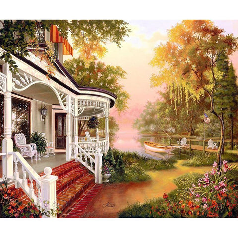 A Little Piece of Heaven White Modern Wood Framed Art Print by Strubel, Klaus