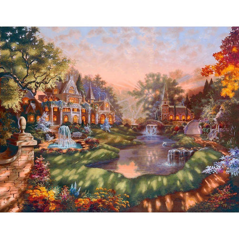 Morning Splendor White Modern Wood Framed Art Print by Strubel, Klaus