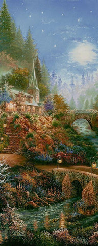 Moonlight Grace panel Black Ornate Wood Framed Art Print with Double Matting by Strubel, Klaus