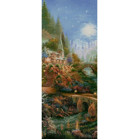 Moonlight Grace panel Gold Ornate Wood Framed Art Print with Double Matting by Strubel, Klaus