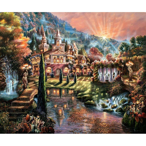 Autumn Glow Gold Ornate Wood Framed Art Print with Double Matting by Strubel, Klaus