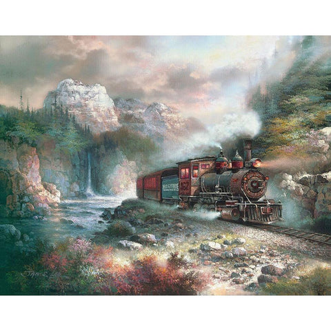 Rio Grande Express Black Modern Wood Framed Art Print with Double Matting by Lee, James