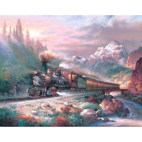 Canyon Railway White Modern Wood Framed Art Print by Lee, James