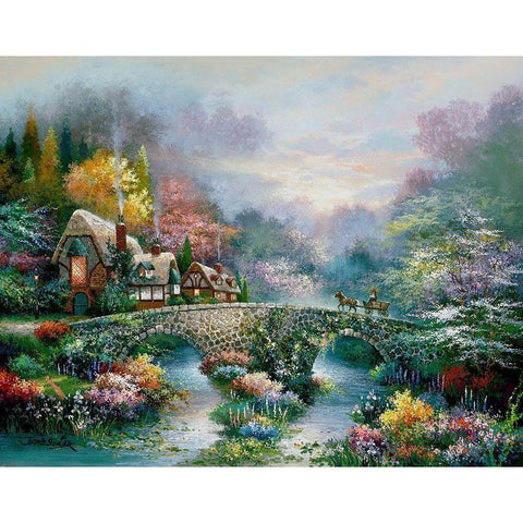 Going Home Gold Ornate Wood Framed Art Print with Double Matting by Lee, James