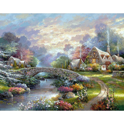 Springtime Glory Gold Ornate Wood Framed Art Print with Double Matting by Lee, James