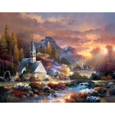 Morning of Hope Gold Ornate Wood Framed Art Print with Double Matting by Lee, James