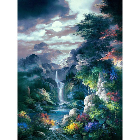 Midnight Mist Canyon Gold Ornate Wood Framed Art Print with Double Matting by Lee, James