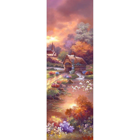 Pathway of Light Gold Ornate Wood Framed Art Print with Double Matting by Lee, James