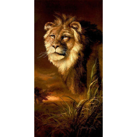 The Pride of Africa Gold Ornate Wood Framed Art Print with Double Matting by Lee, James