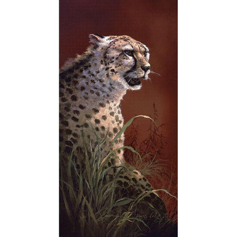 The Silent Hunter Black Modern Wood Framed Art Print with Double Matting by Lee, James