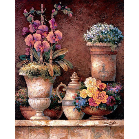 Victorian Blossoms I Black Modern Wood Framed Art Print by Lee, James