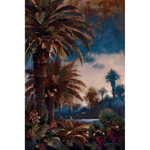 Tropical Palms I White Modern Wood Framed Art Print by Lee, James