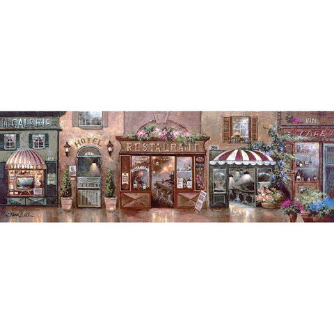 Cafe Walk Gold Ornate Wood Framed Art Print with Double Matting by Lee, James